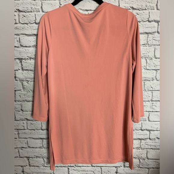 Marla Wynne Women’s Blush Tunic Size Small Lagenlook  Comfort Front Slit Mature - Picture 3 of 10